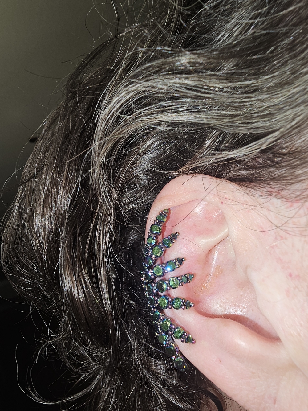 Green Crystal Ear Cuff Earring - Women Jewelry Earrings